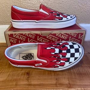 Vans Slip-On Checker Flame Racing Red